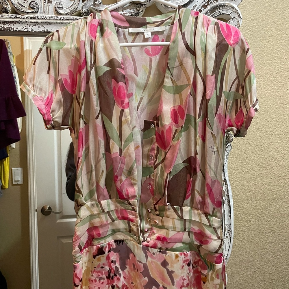 Walter by Walter Baker Silk Floral Spring Mini Dress Size 0